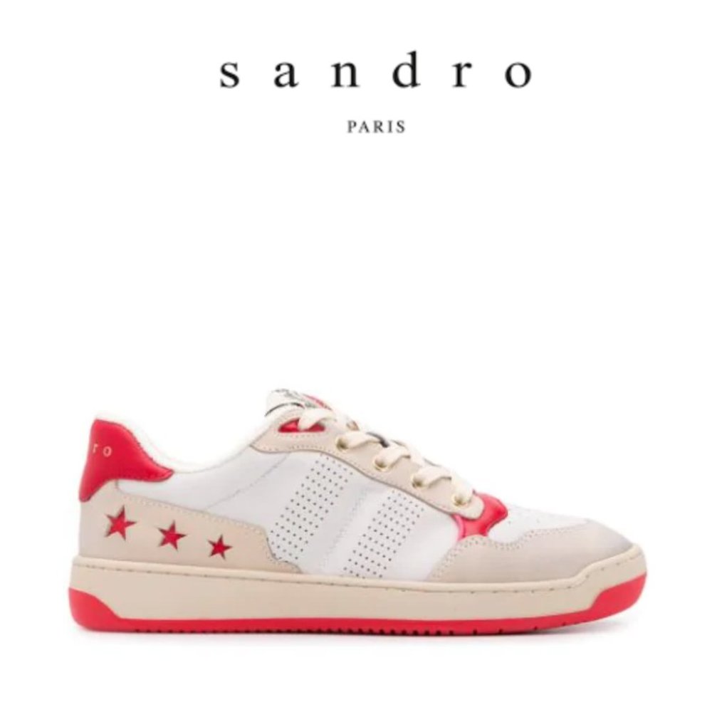 Sandro Paris Leather Star Trainers